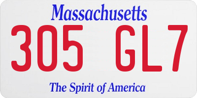 MA license plate 305GL7