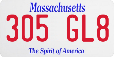 MA license plate 305GL8