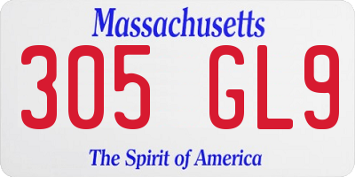 MA license plate 305GL9