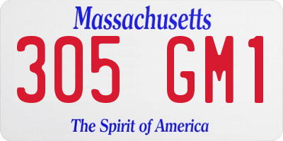 MA license plate 305GM1