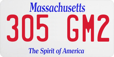 MA license plate 305GM2