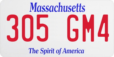 MA license plate 305GM4