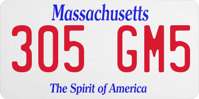 MA license plate 305GM5