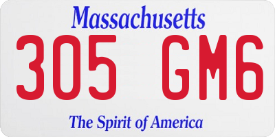 MA license plate 305GM6