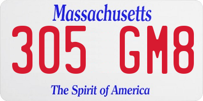 MA license plate 305GM8