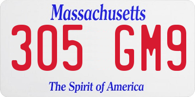 MA license plate 305GM9