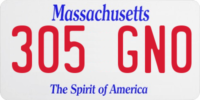 MA license plate 305GN0