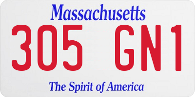 MA license plate 305GN1