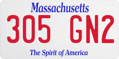 MA license plate 305GN2