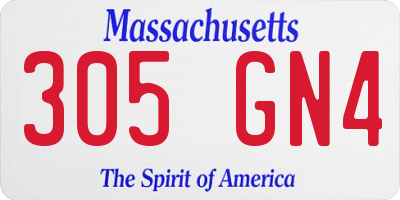 MA license plate 305GN4