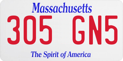 MA license plate 305GN5