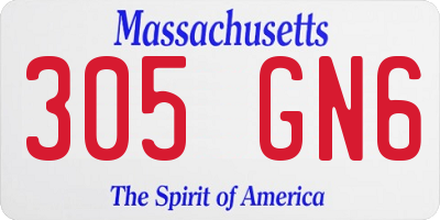 MA license plate 305GN6