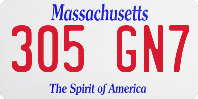 MA license plate 305GN7