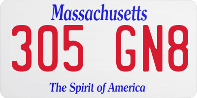 MA license plate 305GN8