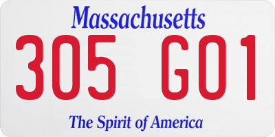 MA license plate 305GO1