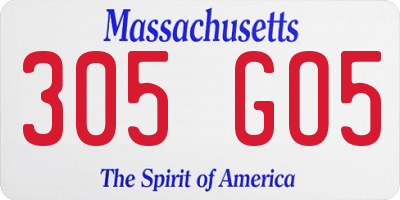 MA license plate 305GO5