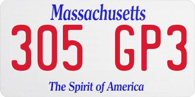 MA license plate 305GP3