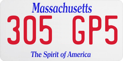 MA license plate 305GP5