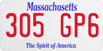 MA license plate 305GP6