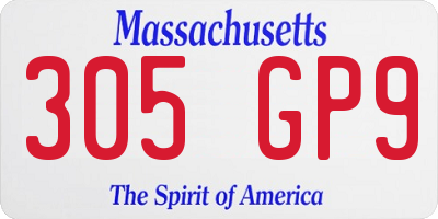MA license plate 305GP9