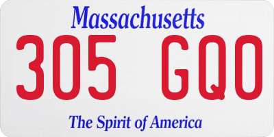 MA license plate 305GQ0