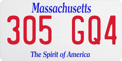 MA license plate 305GQ4