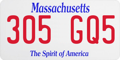 MA license plate 305GQ5