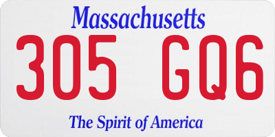 MA license plate 305GQ6