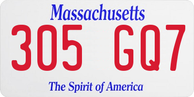 MA license plate 305GQ7