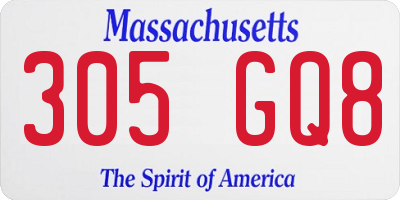 MA license plate 305GQ8