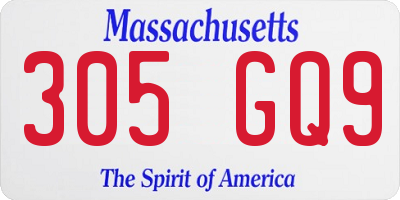 MA license plate 305GQ9