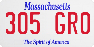 MA license plate 305GR0
