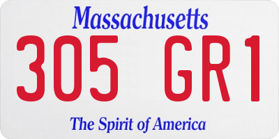 MA license plate 305GR1