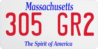 MA license plate 305GR2