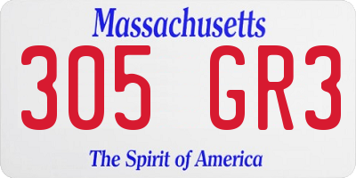 MA license plate 305GR3