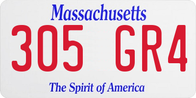 MA license plate 305GR4