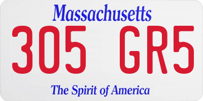 MA license plate 305GR5