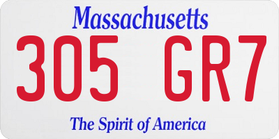 MA license plate 305GR7