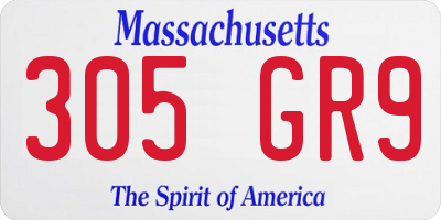 MA license plate 305GR9