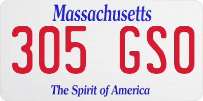 MA license plate 305GS0