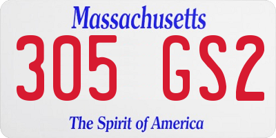 MA license plate 305GS2