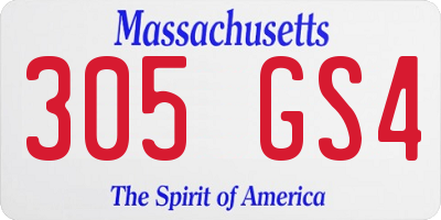 MA license plate 305GS4