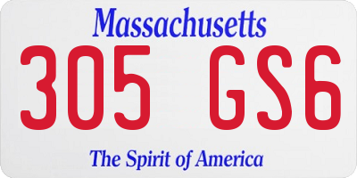 MA license plate 305GS6