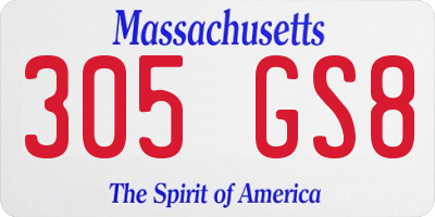 MA license plate 305GS8