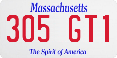 MA license plate 305GT1