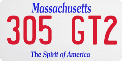 MA license plate 305GT2
