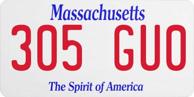 MA license plate 305GU0
