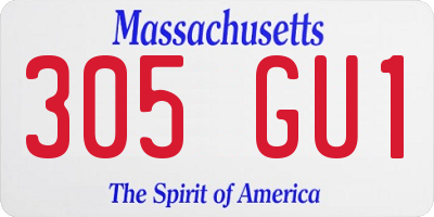 MA license plate 305GU1