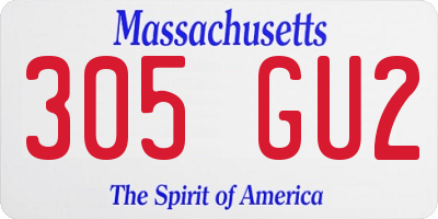 MA license plate 305GU2