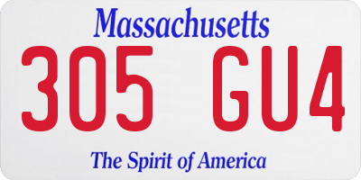 MA license plate 305GU4